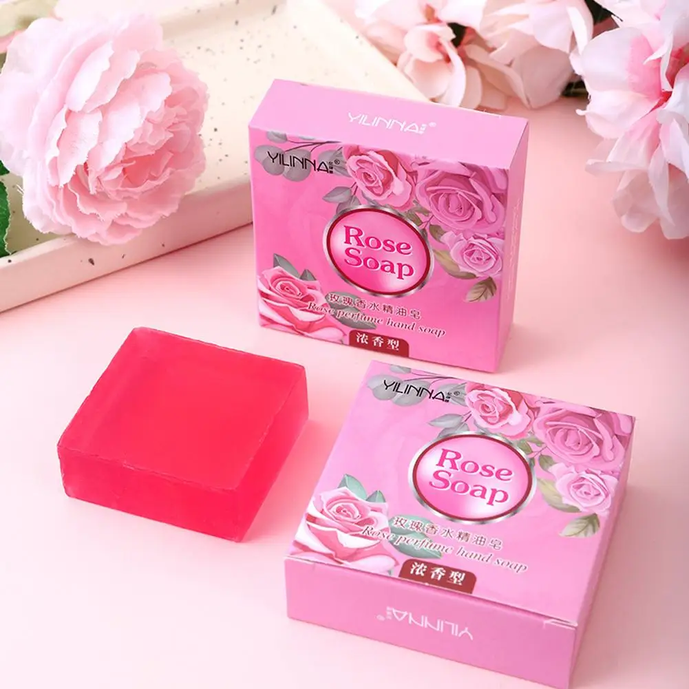 Rose Essential Oil Soap Gentle Pink Natural Luxuries RoseWater Soap Bar Perfect for Face and Body Women Skin Care