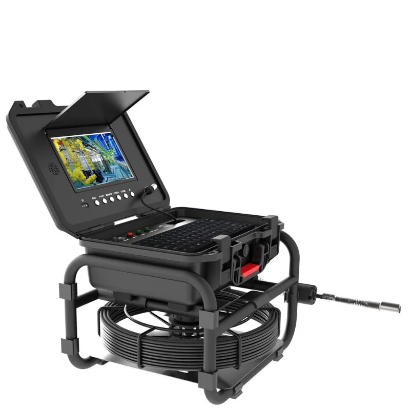 IPS 9 inch with video recording and photography, 5x electronic zoom, keyboard input.