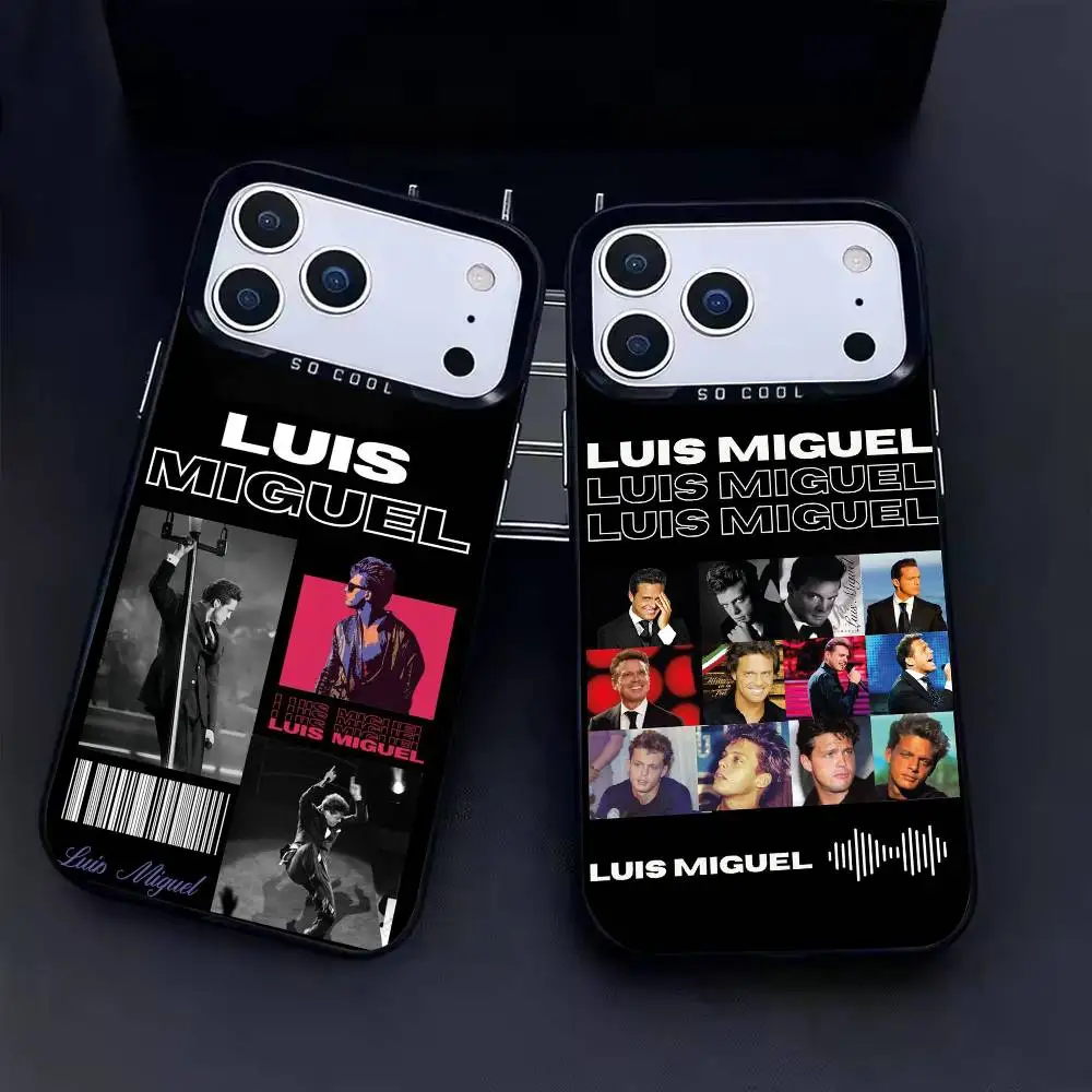 

L-Luis Miguel El Sol de Mexico Phone Case For iPhone17, 16,15,14,13,12 Pro Max Black Candy Matte Shockproof Cover