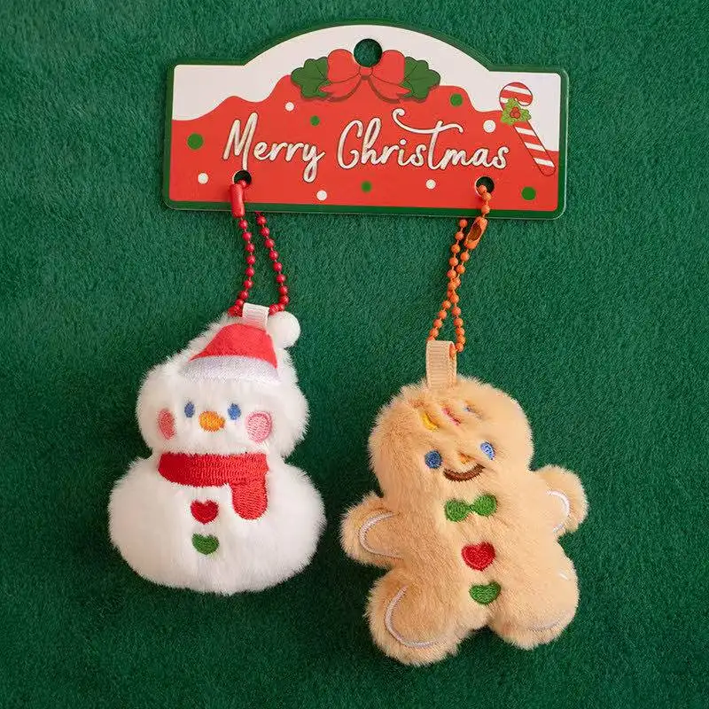 Ultimo fiammifero di Natale Pupazzo di neve Biscotto Portachiavi Kawaii Peluche ripiene Bambola Cartoon Anime Simpatico regalo di festa per gli amici