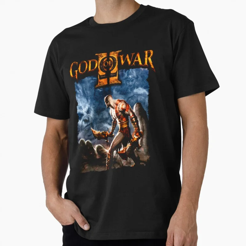 GOW 2 Kratos God of War Spartan Rage Graphic Tee Norse mythology Videogame Gift t shirt for man 100% cotton All size top S-6XL