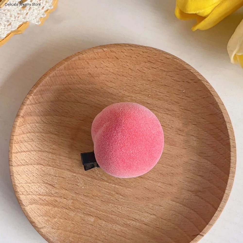 Funny Cherry Simulation Fruit Hairpin Lemon Peach Cute Hair Clip Cartoon Side Clip Daily