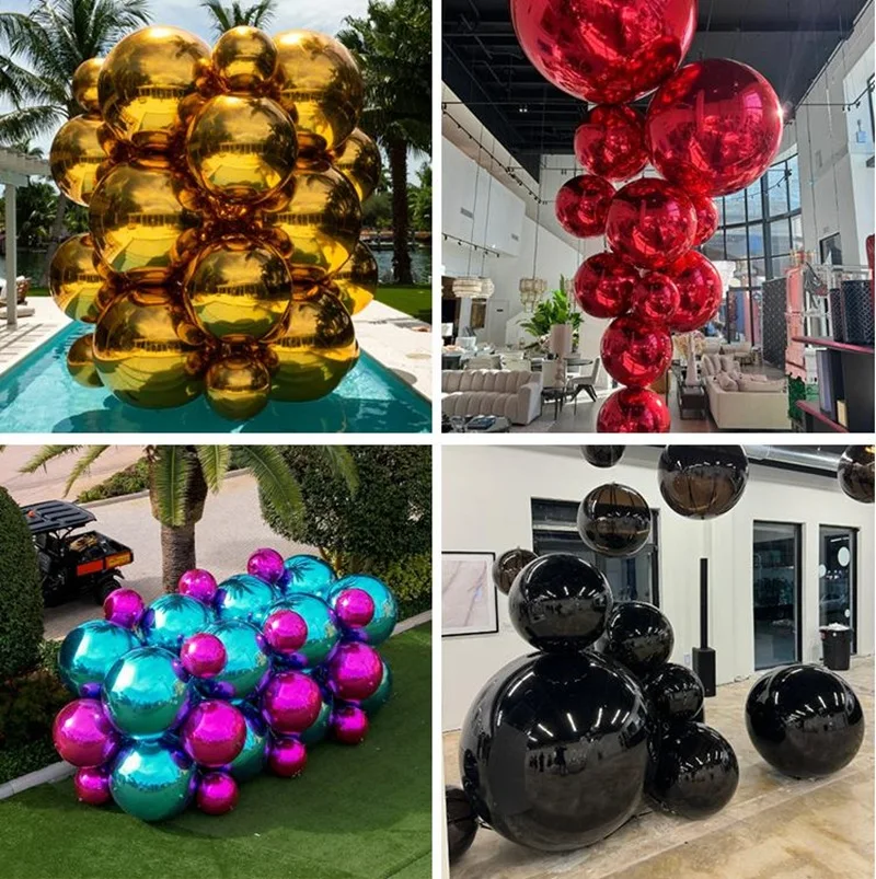 

Подвесной надувной зеркальный шар, 6 шт., гигантский зеркальный шар для свадебного украшения, запечатанный с воздушным насосом
