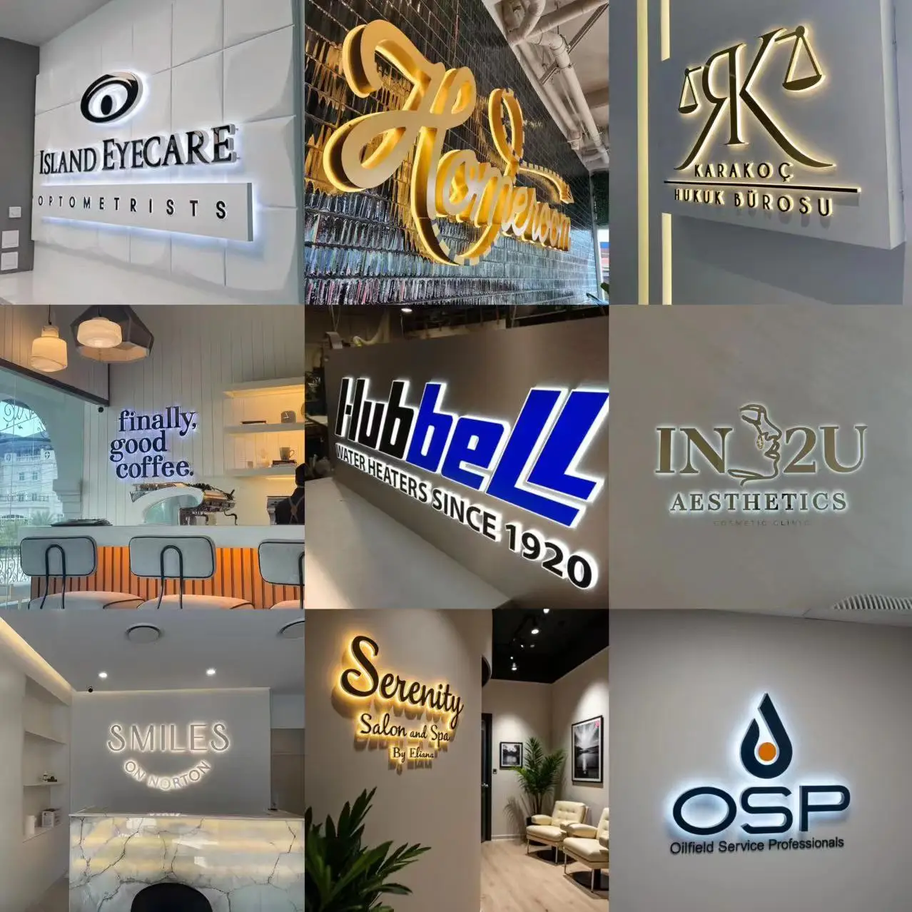 Custom LED Illuminated 3D Stainless Steel Metal Letters Business Logo Backlit Sign for Storefront Company Bar Outdoor Signage