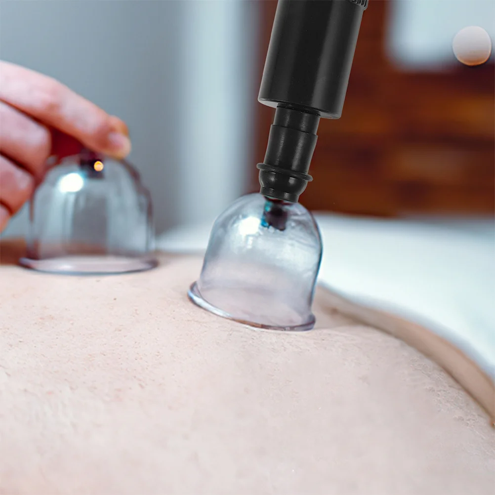 

3Pcs Vacuum Cupping Device Accessories Black Ergonomic Handle Manual Acupoint Suction Pump for Easy Cupping Therapy Tool