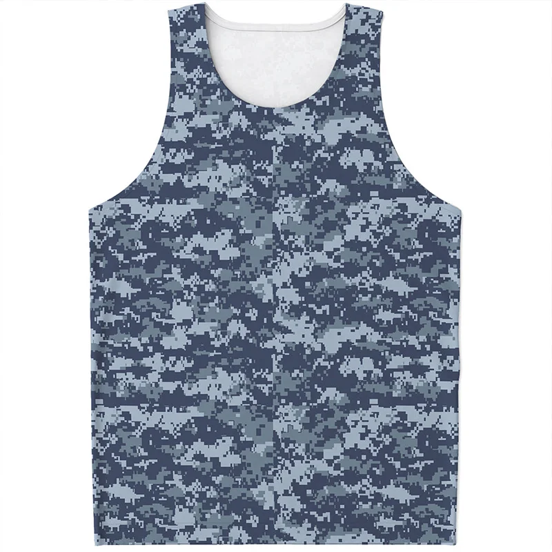 Summer Camouflage Camo 3D Printed Tank Tops Men\'s Casual Streetwear Fashion Vest Oversized Sleeveless Tank Top Gym Man Clothing