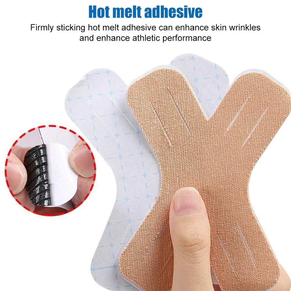 5/10/50/100/200Pcs Multi-color X Shape Precut Kinesiology Tape, Elastic Waterproof Athletic Muscle Sticker, No Cutting Needed