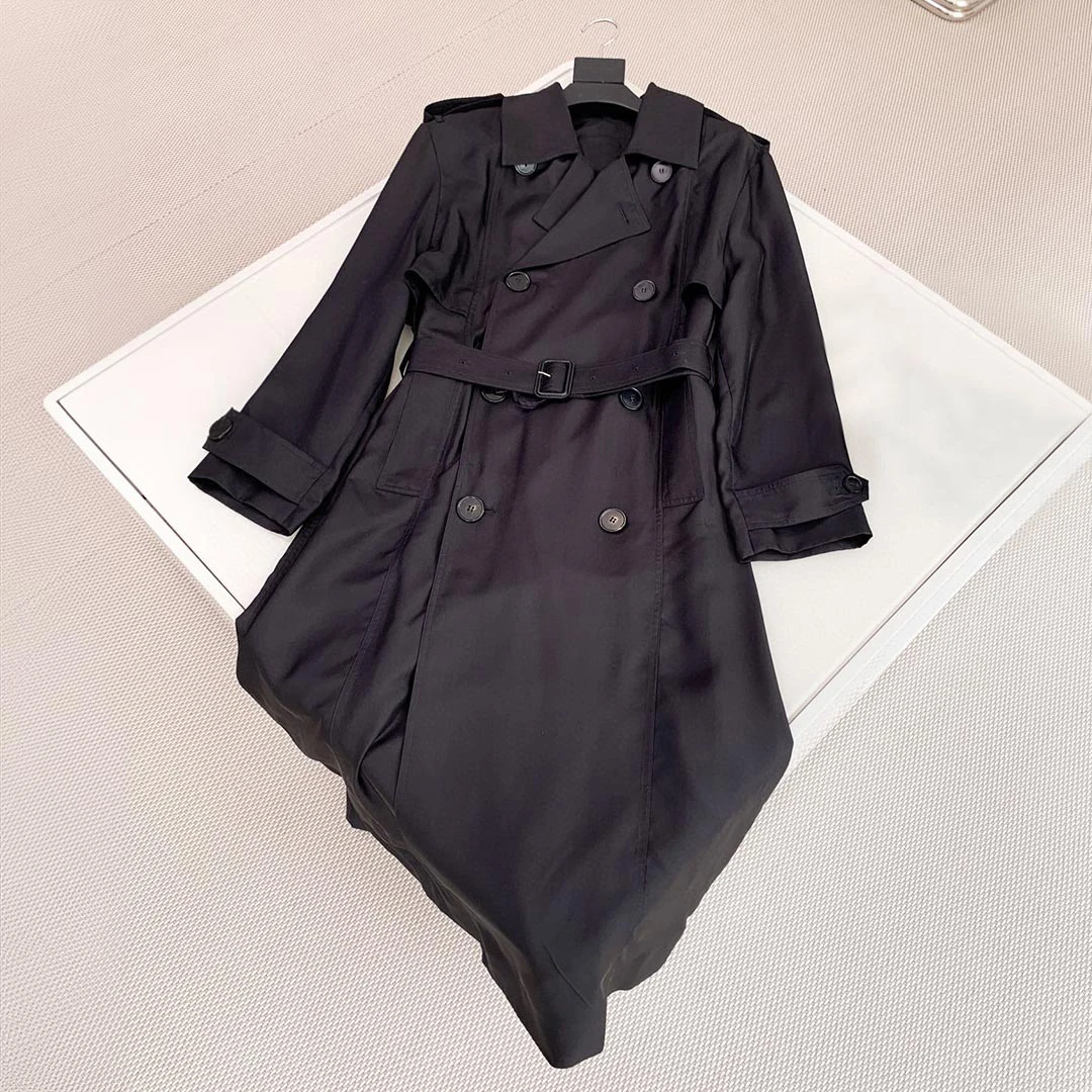 

Черный длинный тренчкот с поясом NIGO, куртка Ngvp # nigo6388