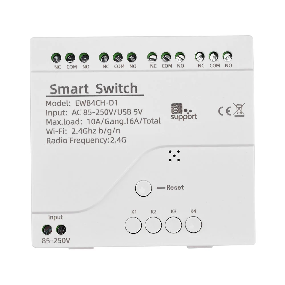 4CH DC7-32V AC85-250V EWelink EWB4CH-D1 WIFI Switch Smart Receiver on Off APP Remote Control Switch Dry Contact Switch