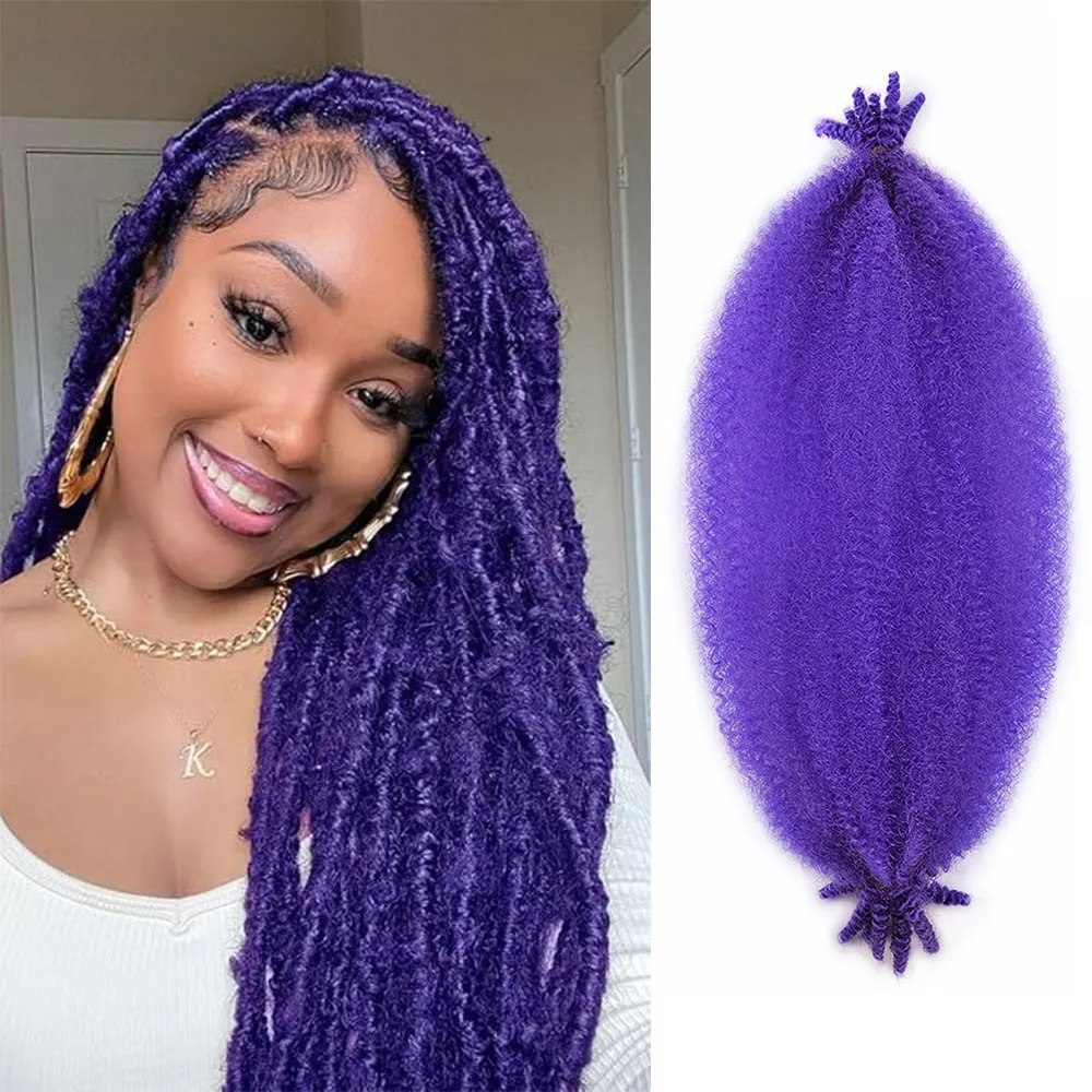 غريب تويست مارلي تجديل الشعر الكروشيه 8 بوصة الاصطناعية قبل فصل نابض الأفرو تويست الشعر لضفائر الفراشة Locs