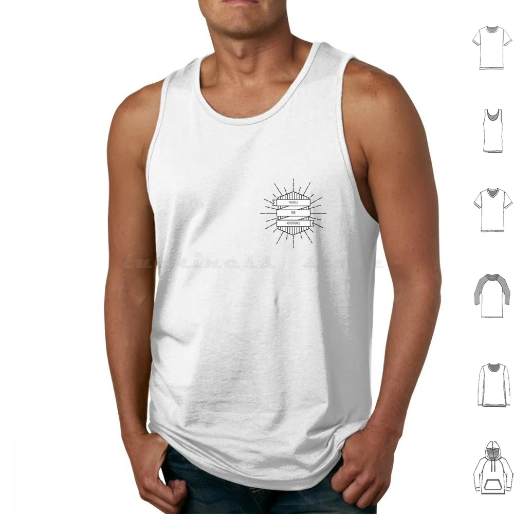 Travels And Adventures Travel Journal Tank Tops Vest Sleeveless Travels Adventures Travel Black White