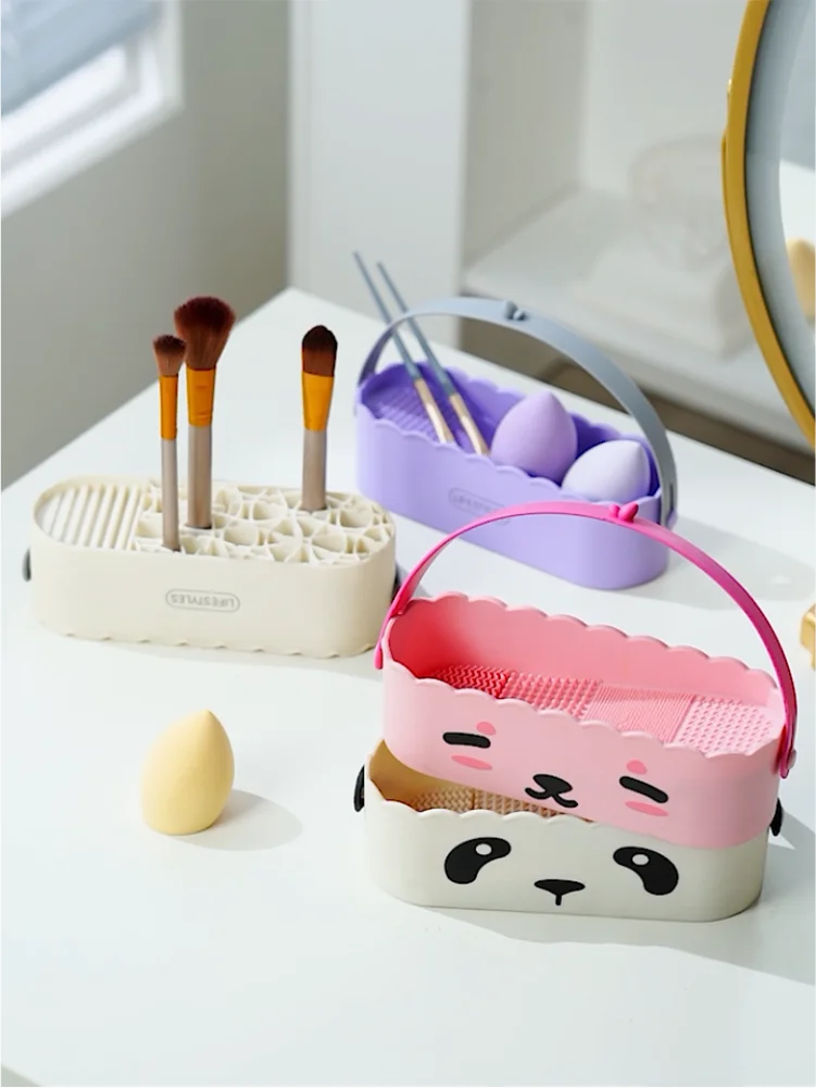 Rubber Mackup Brush Cleaning Tool Cosmetics Storage Box Multi-Functional Cosmetic brushes Beauty Egg Cleaner Bathroom Supplies