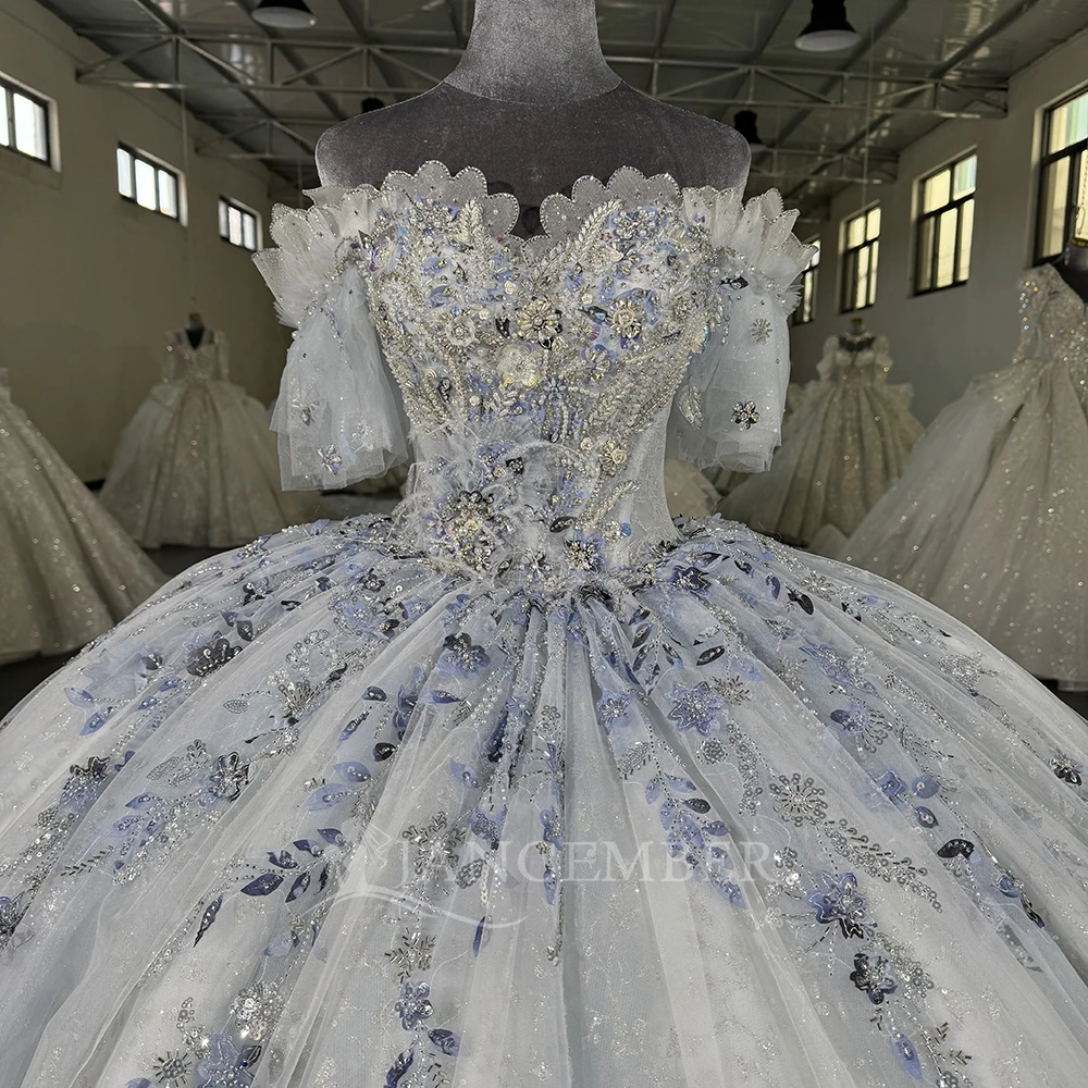 Robe de mariée à manches courtes, nouvelle collection Simple, dentelle Organza brodée, robes de mariée, grande taille, personnalisées