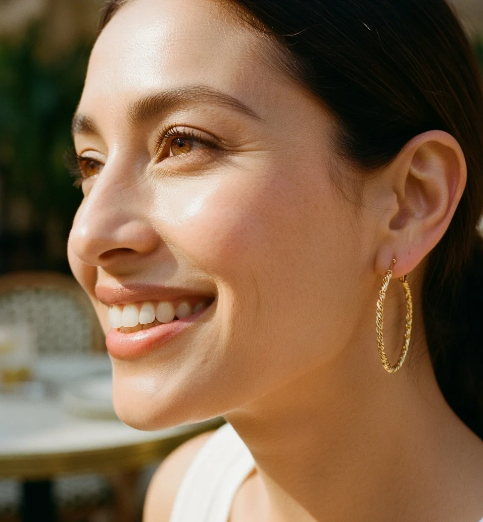 

Золотые серьги-кольца 24K AU999 в форме витого плетеного шнура для женщин, 4,5 см, крупные, в простом, но эффектном стиле, изысканные ювелирные украшения, подарок