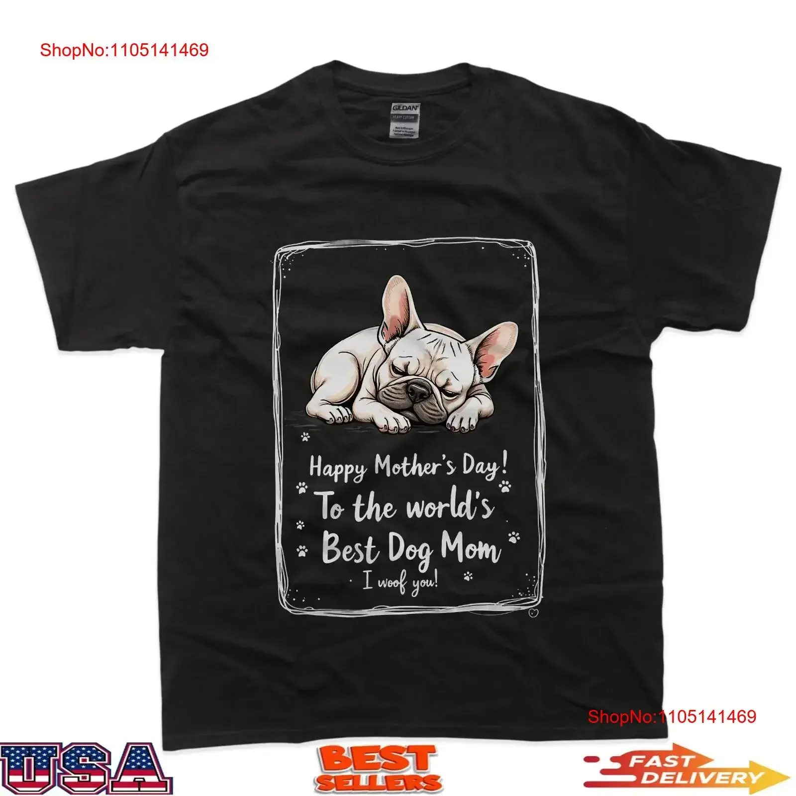 

Футболка Happy Mother's Day To The World's Best Dog Mom I Woof You, винтажная стильная футболка с рисунком, повседневный стильный топ для повседневной носки