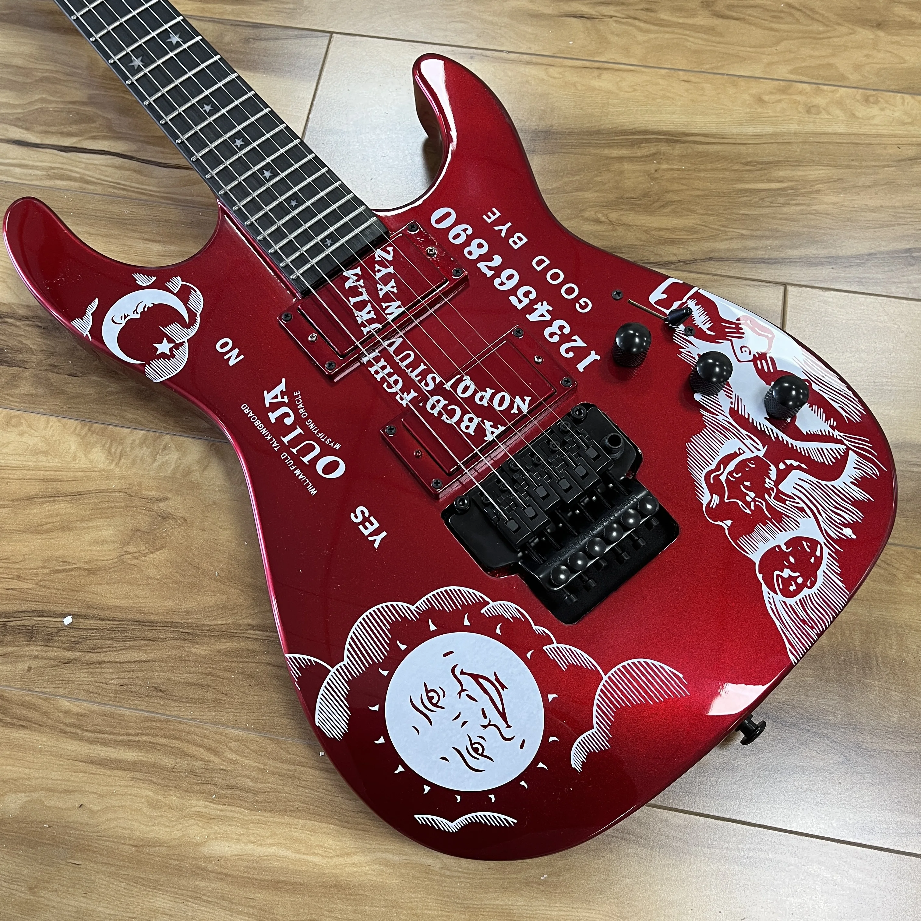 

Электрогитара - Ouija Board ESP LTD Signature Series Red Graphic FR Bridge, электрогитара с дизайном в стиле Ouija Board, подарок, бесплатная доставка