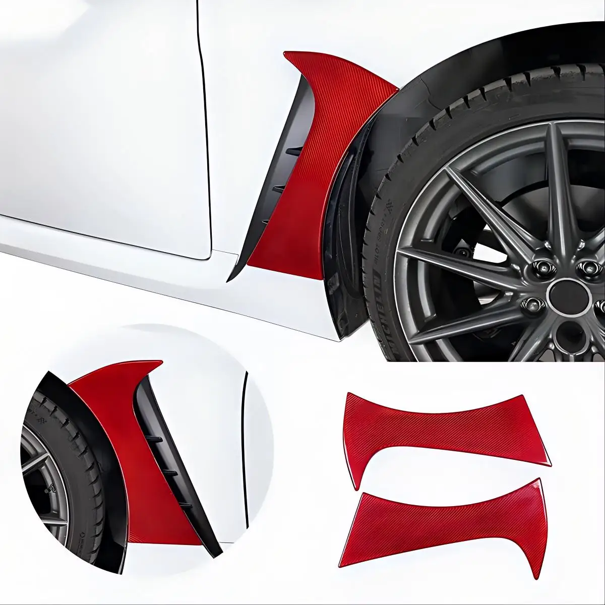 

2PCS Carbon Fiber Car Side Fender Front Panel Cover Trim For Subaru BRZ Toyota GR86 ZD8 ZND 2022-2026 Car Decoration Accessories
