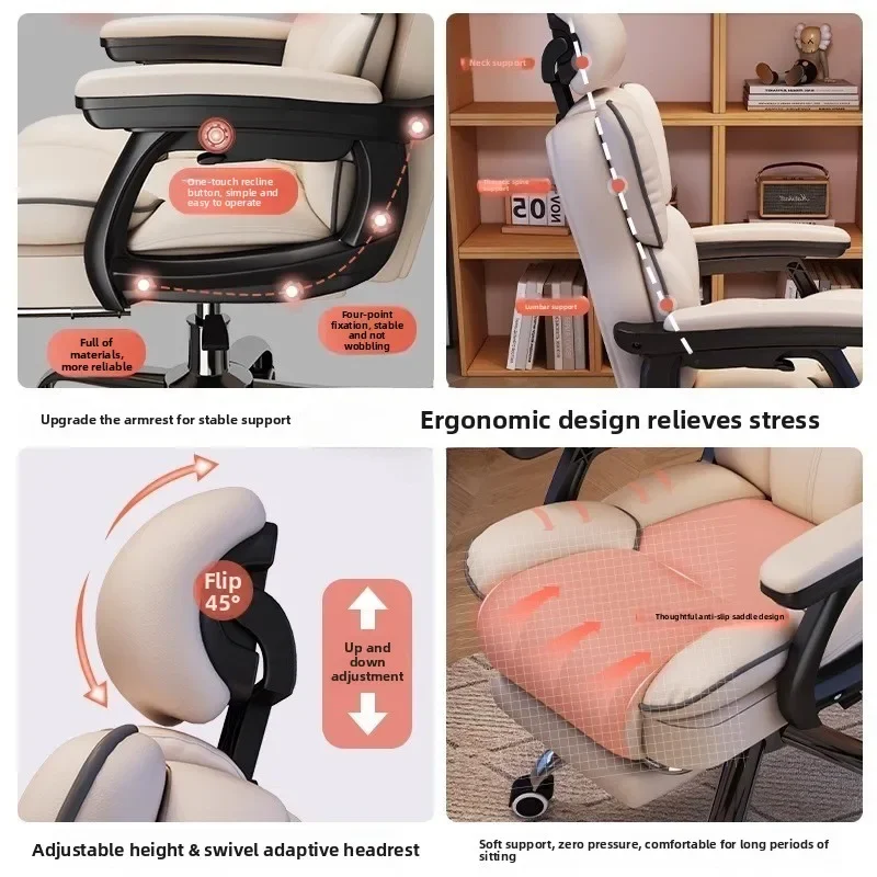 Ergonomic Gaming Chair for Home Use Comfortable Long Hours Breathable Office Desk Chair with Recline Cushioned Back Support
