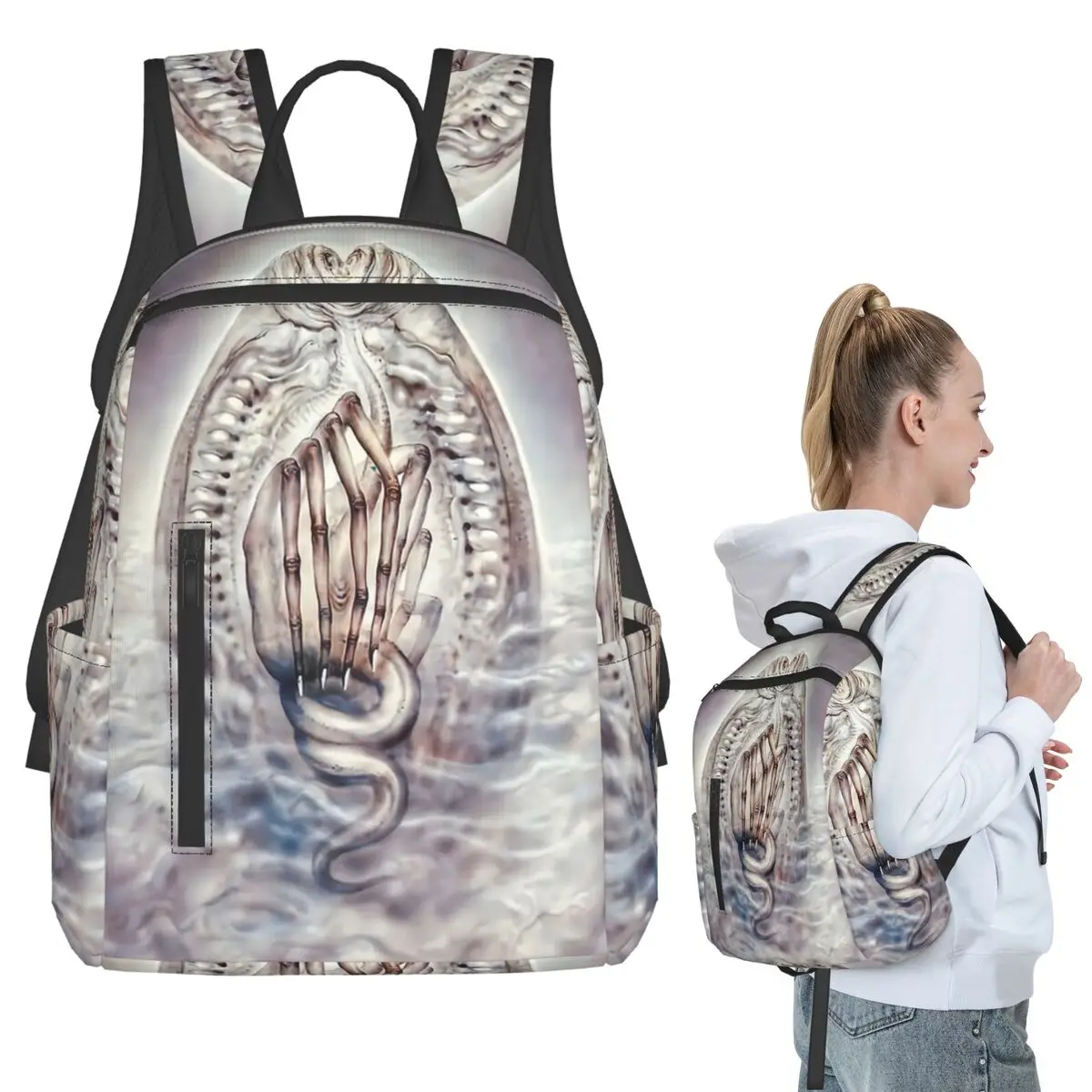 

Art By Hans Ruedi Giger Backpack Student BookBag Children School Bag Laptop Shoulder Bags Men Women