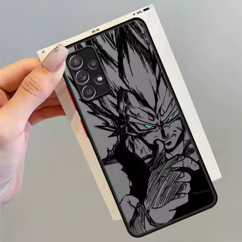 Dragon Ball Goku Vegeta Black Edge Shell Phone Case for Samsung Galaxy A36 A53 A56 A24 A52 A72 A23 A22 A33 A32 A54 A26 A35 A21s