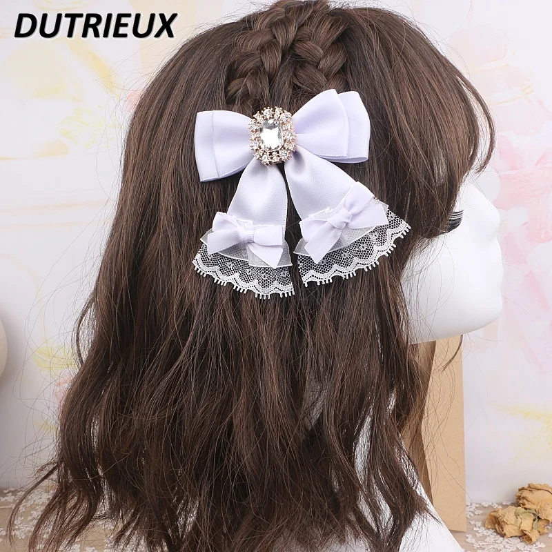 

Японская оригинальная ручная работа, милая яркая кружевная заколка-бант, искусственная синяя фиолетовая Сумочка, подвеска, сумка, аксессуары, украшение