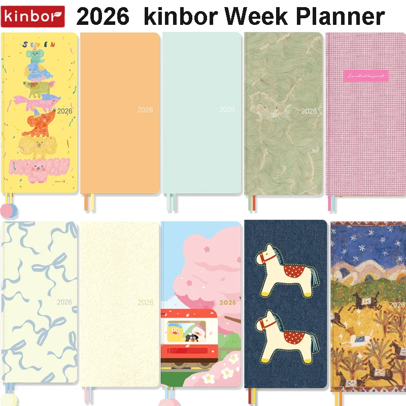 Kinbor 2026 Cuaderno planificador semanal de bolsillo Edición limitada Diario semanal Cuaderno Libro de planificación mensual anual Grabación de viajes