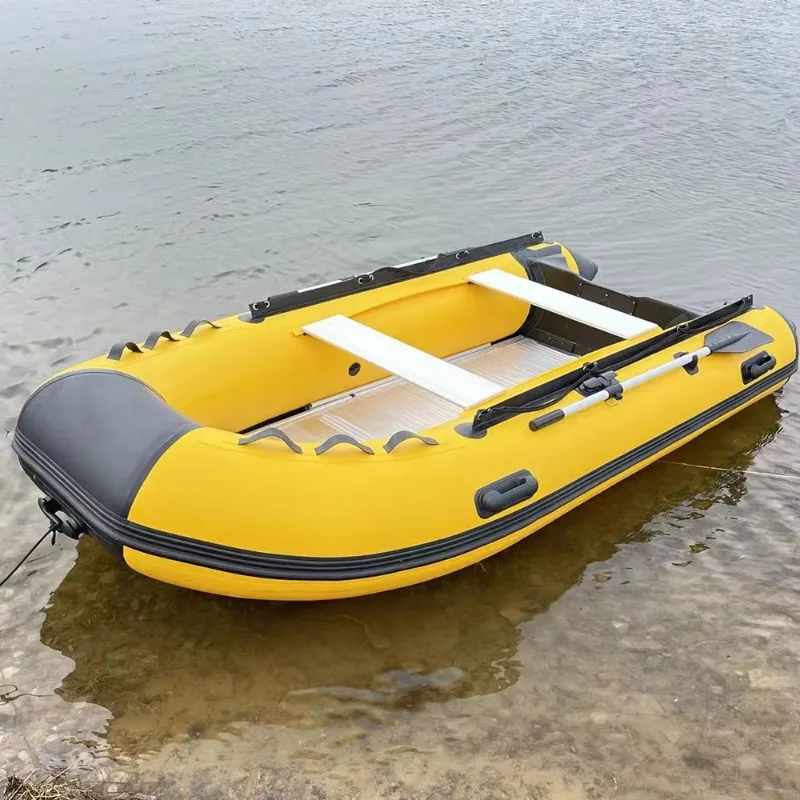 High Airtightness High Quality Brushed Board Floor Professional  Hypalon PVC Aluminum Speed Fishing Inflatable Kayak Boat