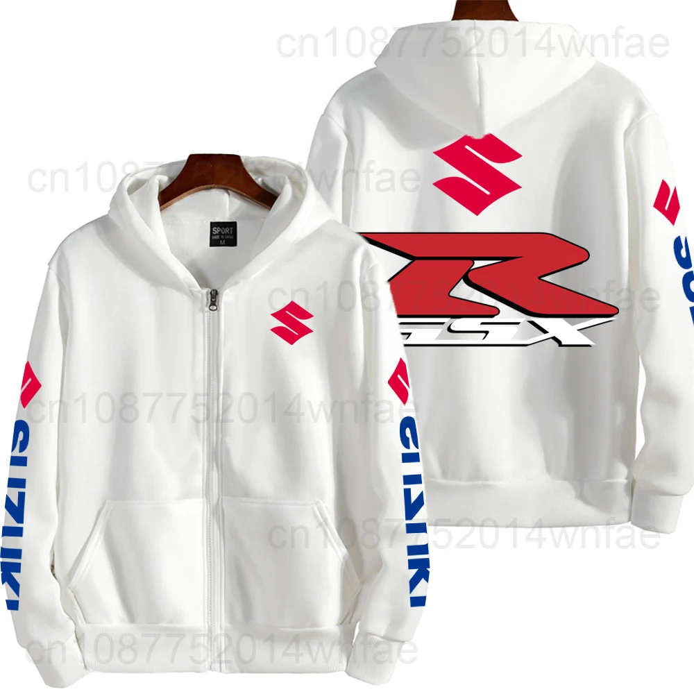 Jaqueta com Capuz com Zíper para Homens com Logo da Moto Suzuki GSX R, Edição Primavera e Outono, Roupas Esportivas Masculinas, Nova Jaqueta Esportiva