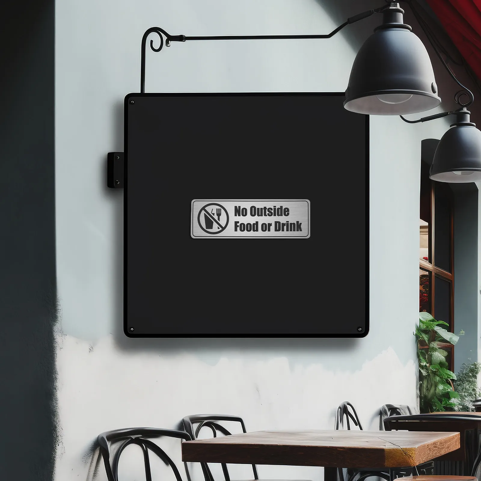 

8Pcs Prohibition of Outside Food Sticker Waterproof PVC Warning Decal for Restaurants Offices No Food Or Drink Allowed Tag