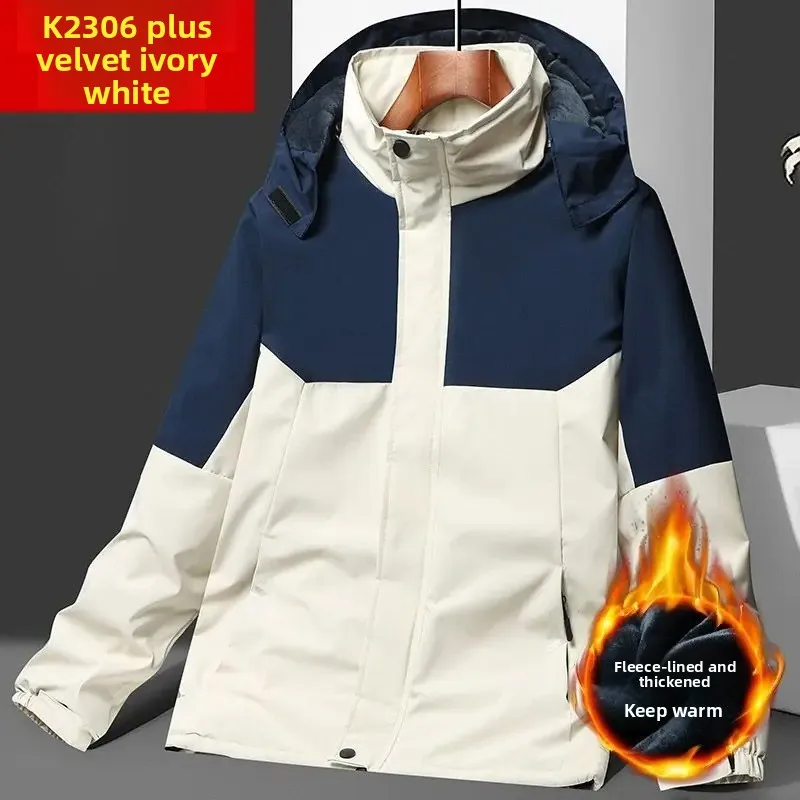 سترة شتوية للرجال مناسبة لجميع الأحوال الجوية، معطف مبطن بالصوف المقاوم للماء والرياح، سترة عصرية كاجوال