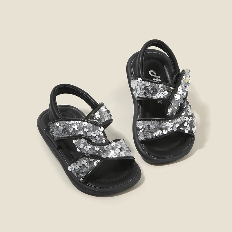

Новые летние сандалии, детская обучающая обувь, обувь принцессы с блестками, детская обувь, детская обувь на мягкой подошве