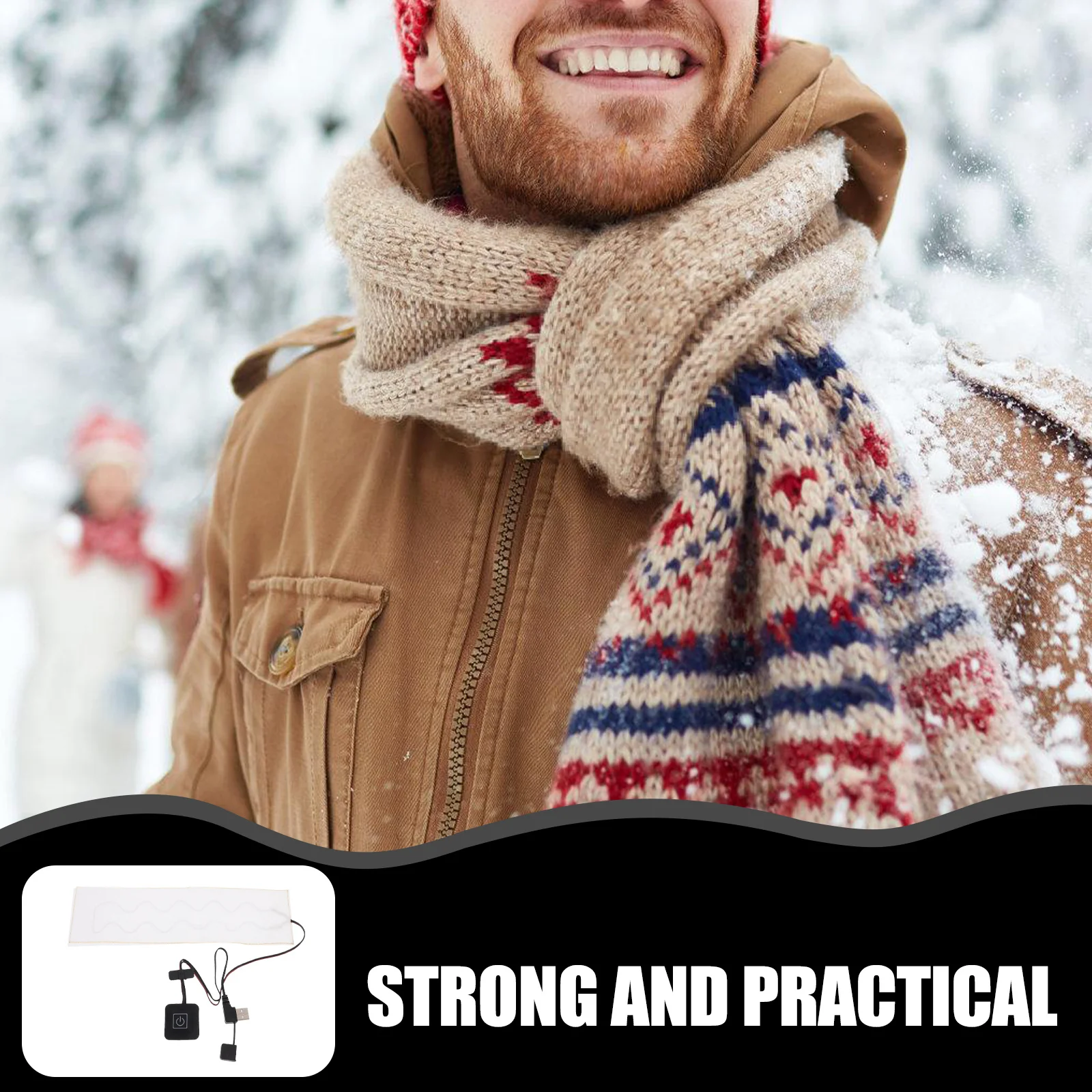 

1Pcs USB Heating Pad Carbon Fiber Neckerchief Heater Quick Heat Scarf Electric Heating Mat Adjustable Temperature Winter Warmer