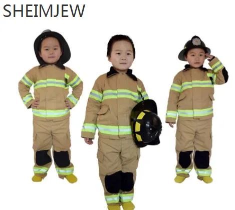 

Fireman Sam Cosplay Costumes Linen Fancy Halloween Party Firefighter Uniform Boys Role Play Work Wear Kids Fireman Cos Outfit