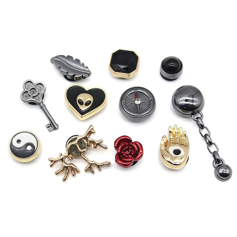 

Metal shoe charms Black Gold Punk metal Fashion Accessories for cross shoes