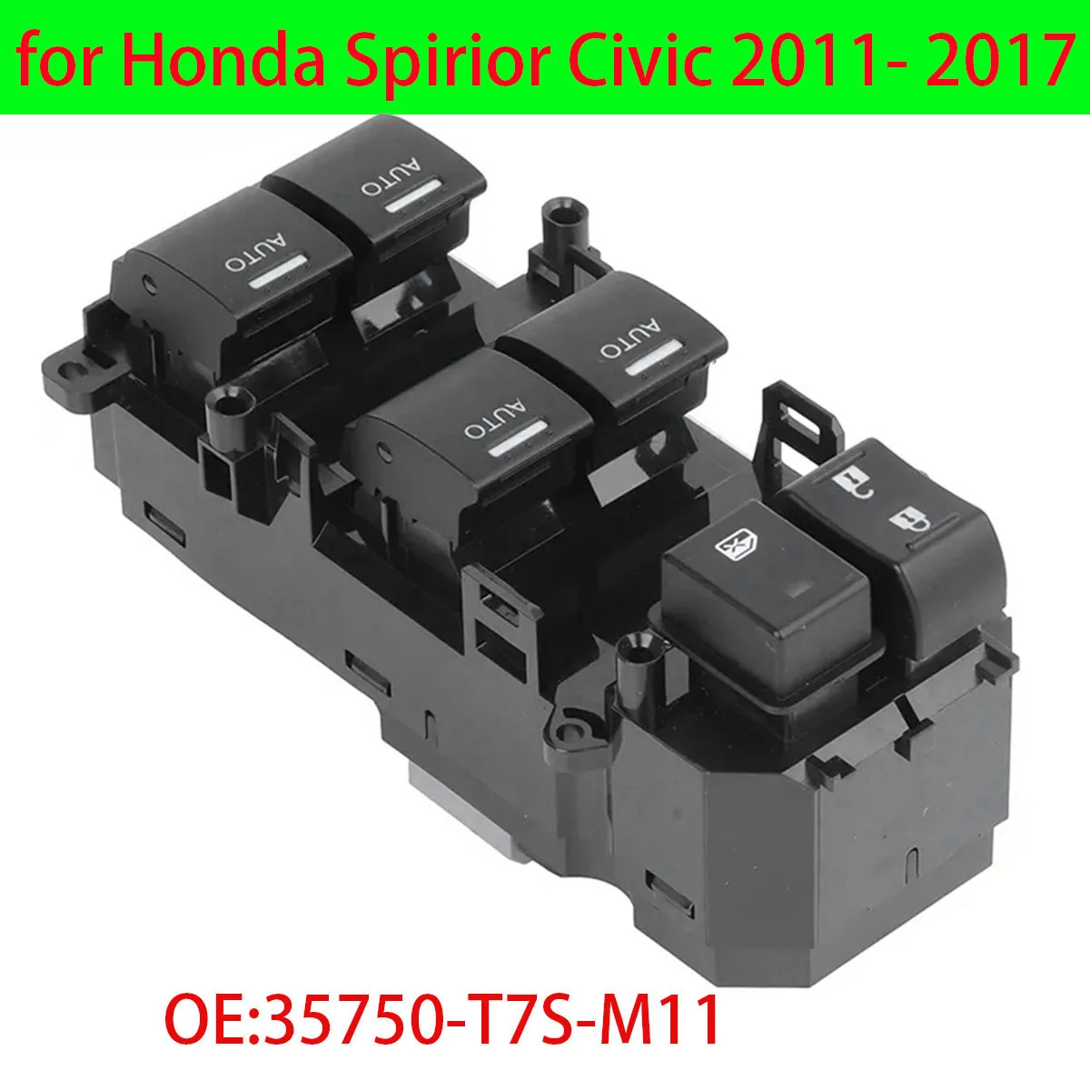 35750-T7S-M11 33 Pins Car Power Window Master Switch 35750T7SM11 for Honda Spirior Civic 2011- 2017