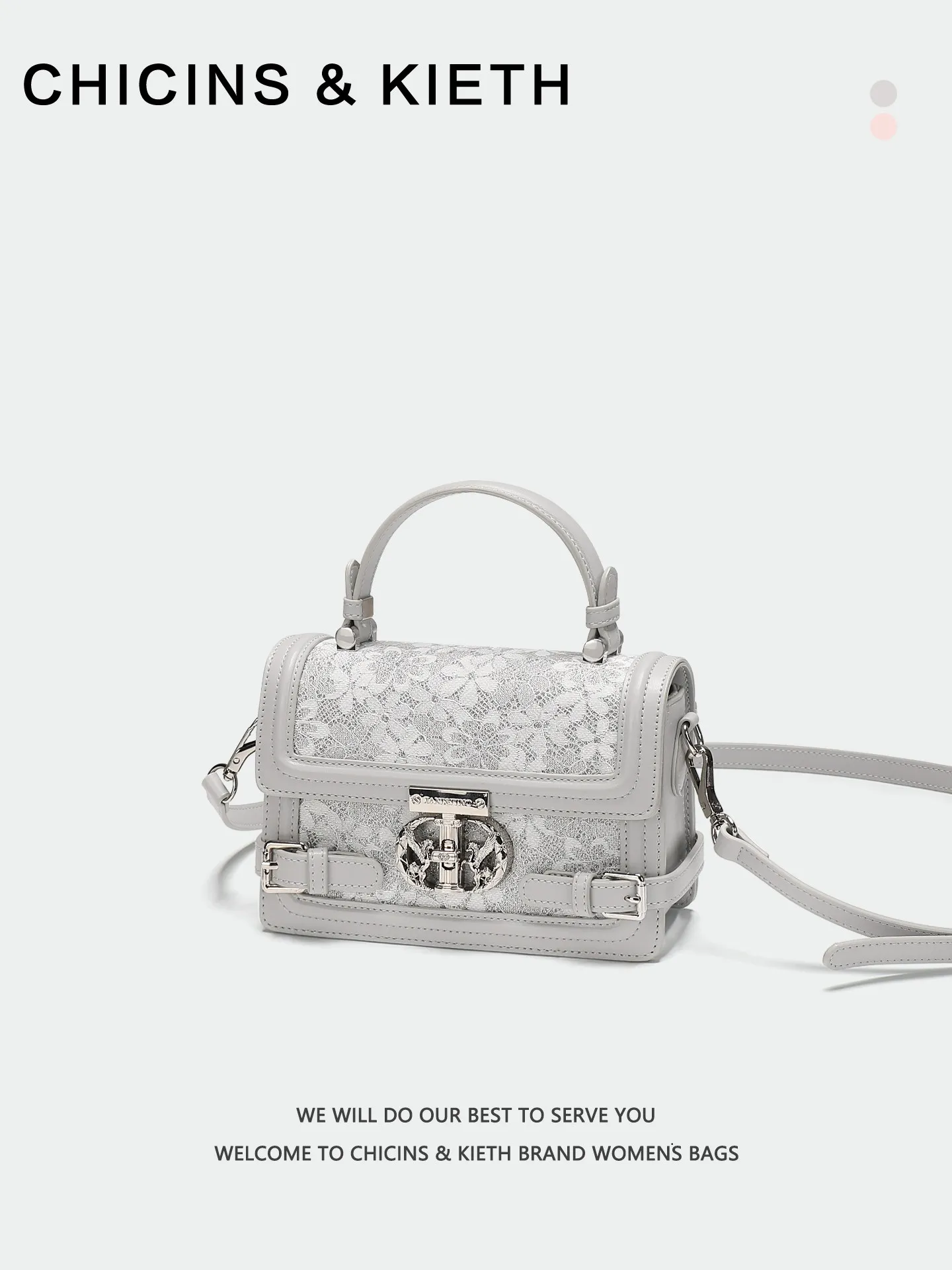 Elegant and Luxury Handheld Square Bag with High Quality Metal and Delicate Lace Decoration 2026 Women's Versatile Crossbody Bag