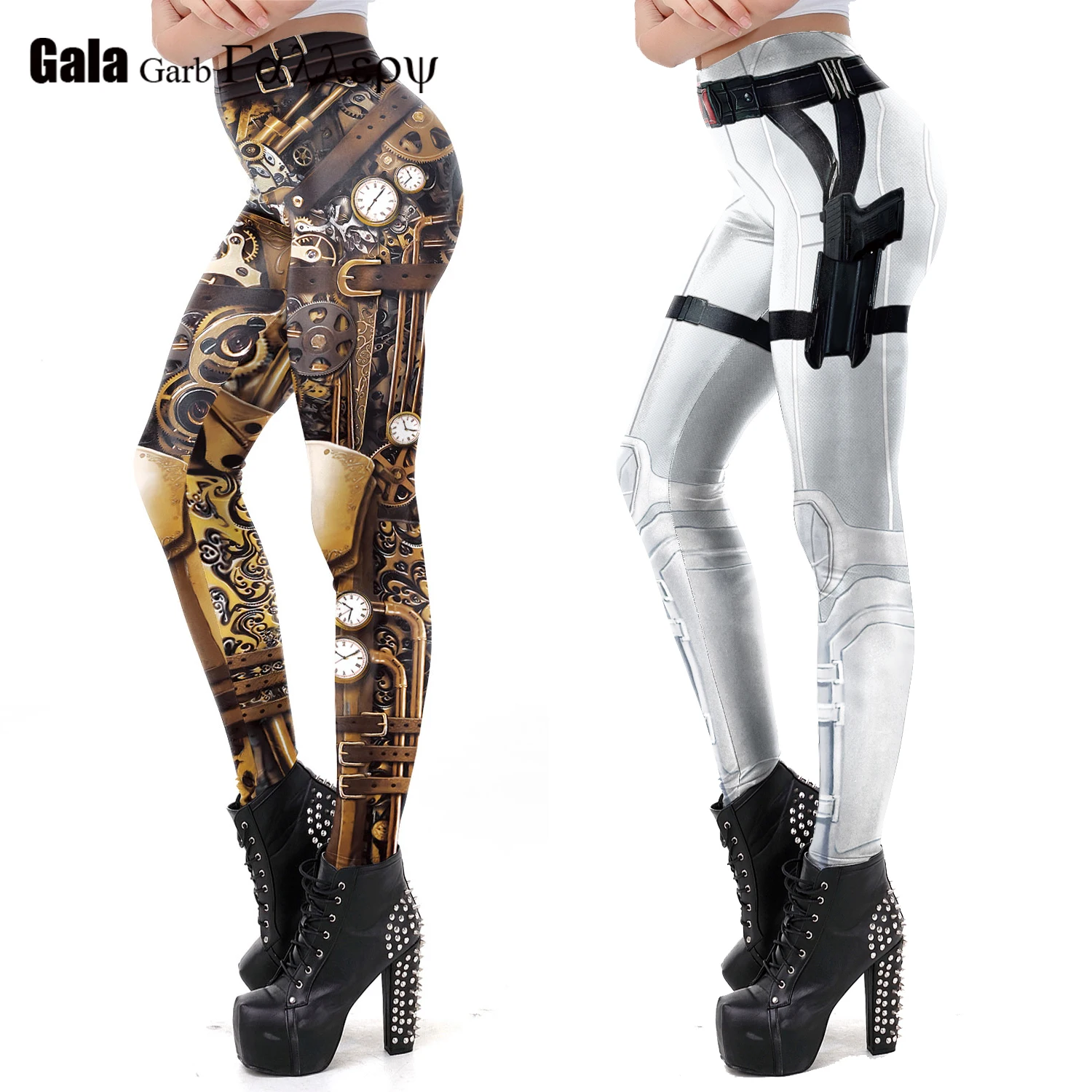 

Карнавальные леггинсы Metalpunk для взрослых, женские узкие брюки, праздничные брюки, эластичные брюки в стиле панк с узором, платье Пурима