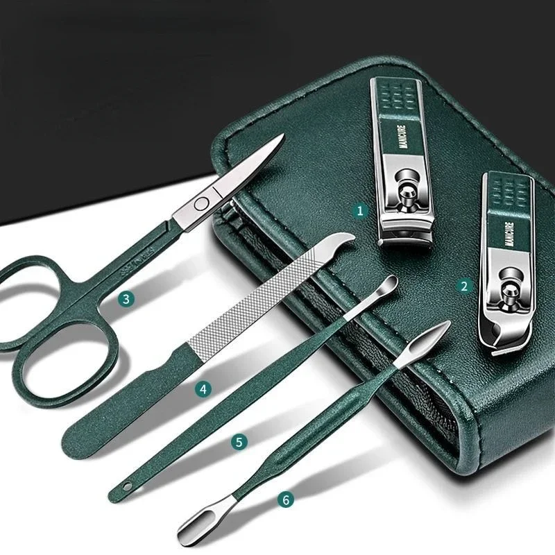 6pcs High Quality Nail File Nail Scissors Clipper Manicure Pedicure Kit Convenient to Use Manicure Set Sturdy for Travelling