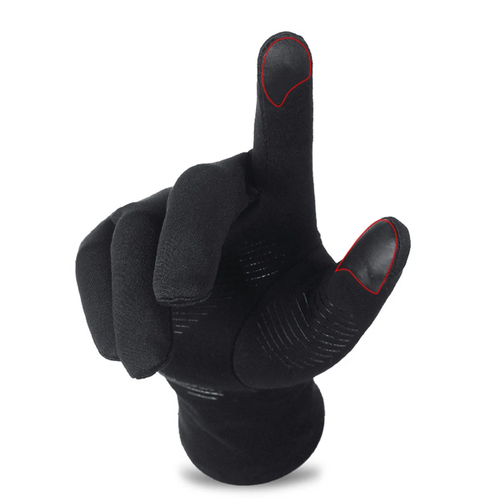 

Full finger Anti skid Gloves size Lightweight Warm Lining High Density Cloth Touch Screen Cycling Gloves Men
