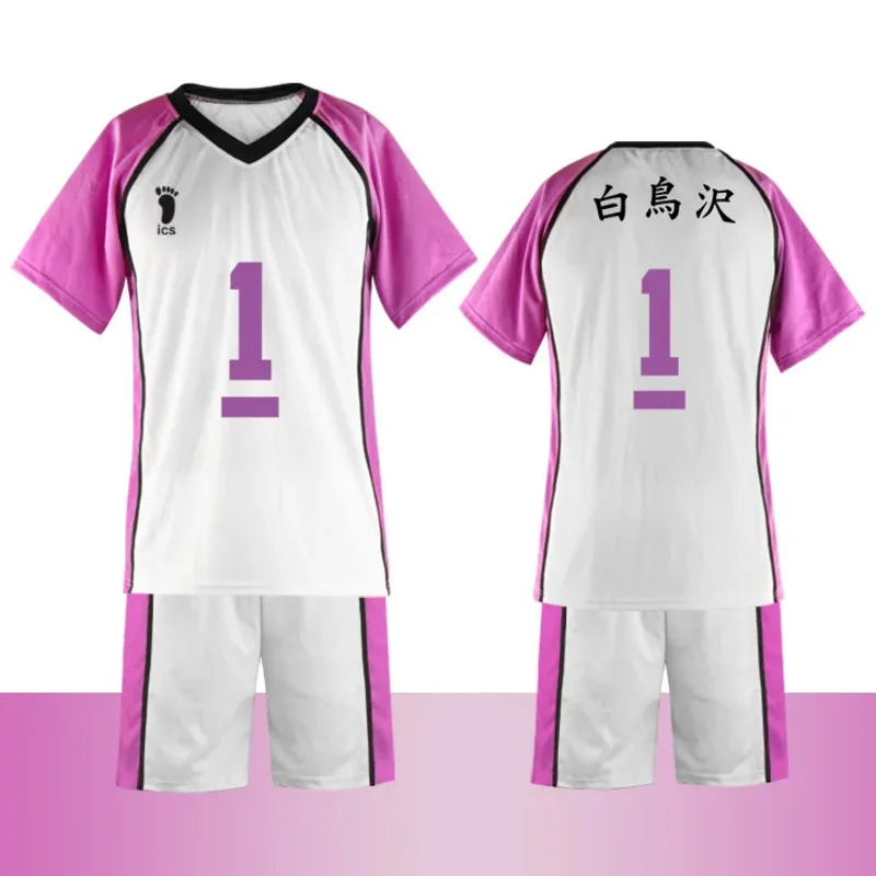 CyAnime Haikyuu disfraz de Cosplay Shiratorizawa ropa deportiva de escuela secundaria Club de voleibol Jersey uniforme Tendou Satori camiseta completa S