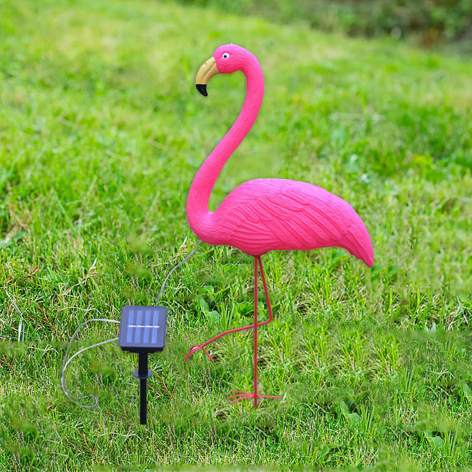 Solar Flamingo Statue Garden Light Gardening Lawn Fence Lightweight Figurine for Park Courtyard Driveway Porch Housewarming Gift