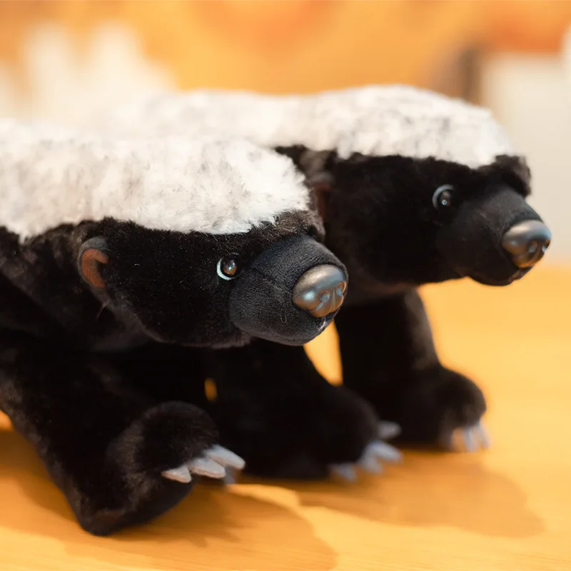 African Flathead Brother Simulates Honey Badger Plush Toy Lifelike Animals Simulation Stuffed Doll Kawaii Toy Gifts