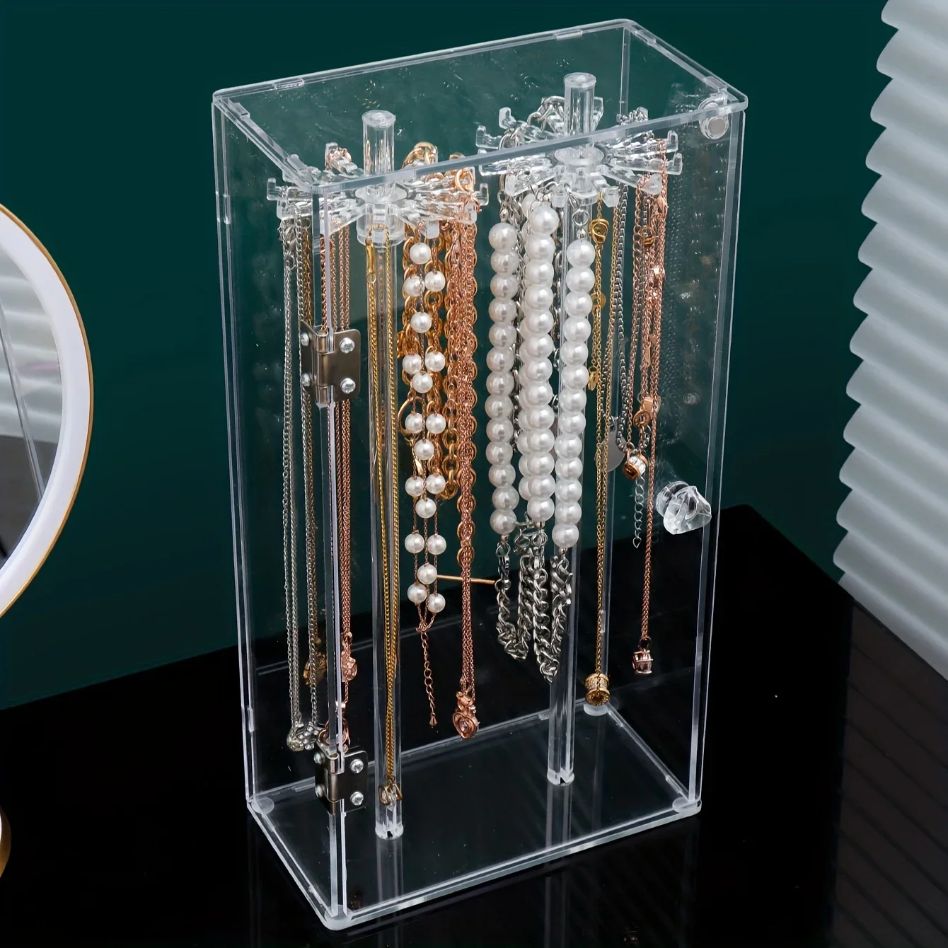 

1 шт. акриловая коробка для хранения ожерелья, бытовой ювелирный браслет, подвесная подставка, большая вместимость, идеальный выбор для подарков
