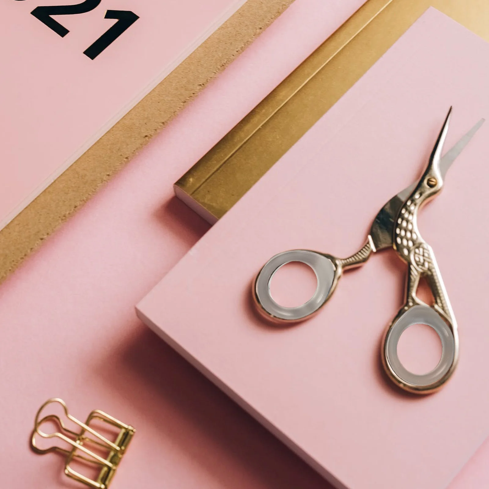 

Hairdressing Scissors Finger Rings Pet Cut Circle Shearing Covers Grooming White Thumb Grips