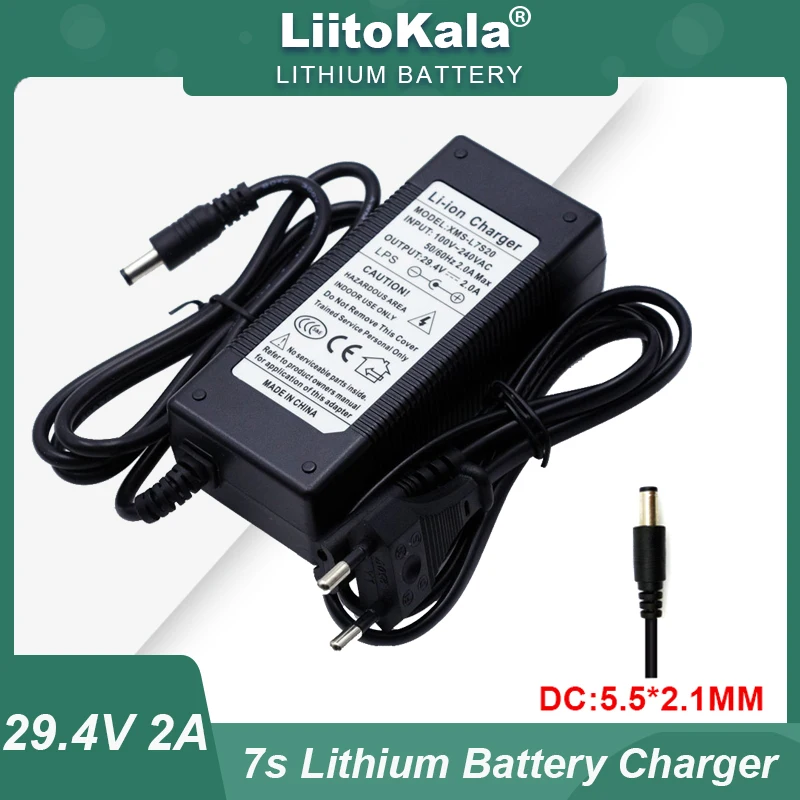 LiitoKala 29.4 V 2A 18650 Lithium battery Pack Charger 7String Constant current constant voltage 24V Polymer Lithium Charger