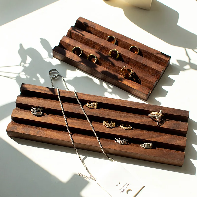 Walnut Wood Jewelry Pallet Jeweler Shoot Jewellery Pallets Commercial Use Ring Display Tray Storage Organizer Jewelers Trays