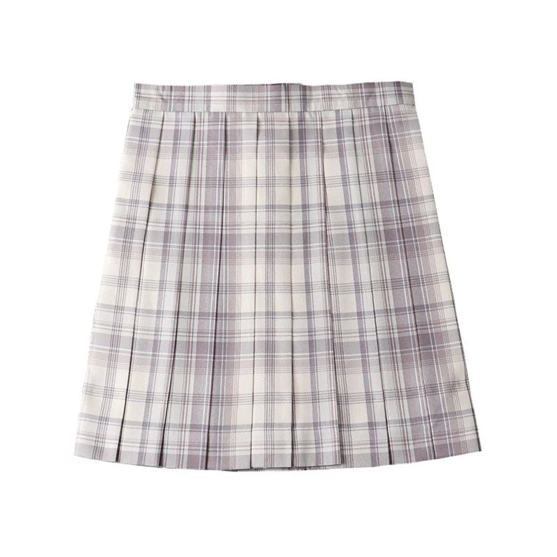 [Jian Xue] Girls Short Sleeve Summer Short High Waist Pleated Skirts Plaid Skirts Women Dress For JK School Uniform Students