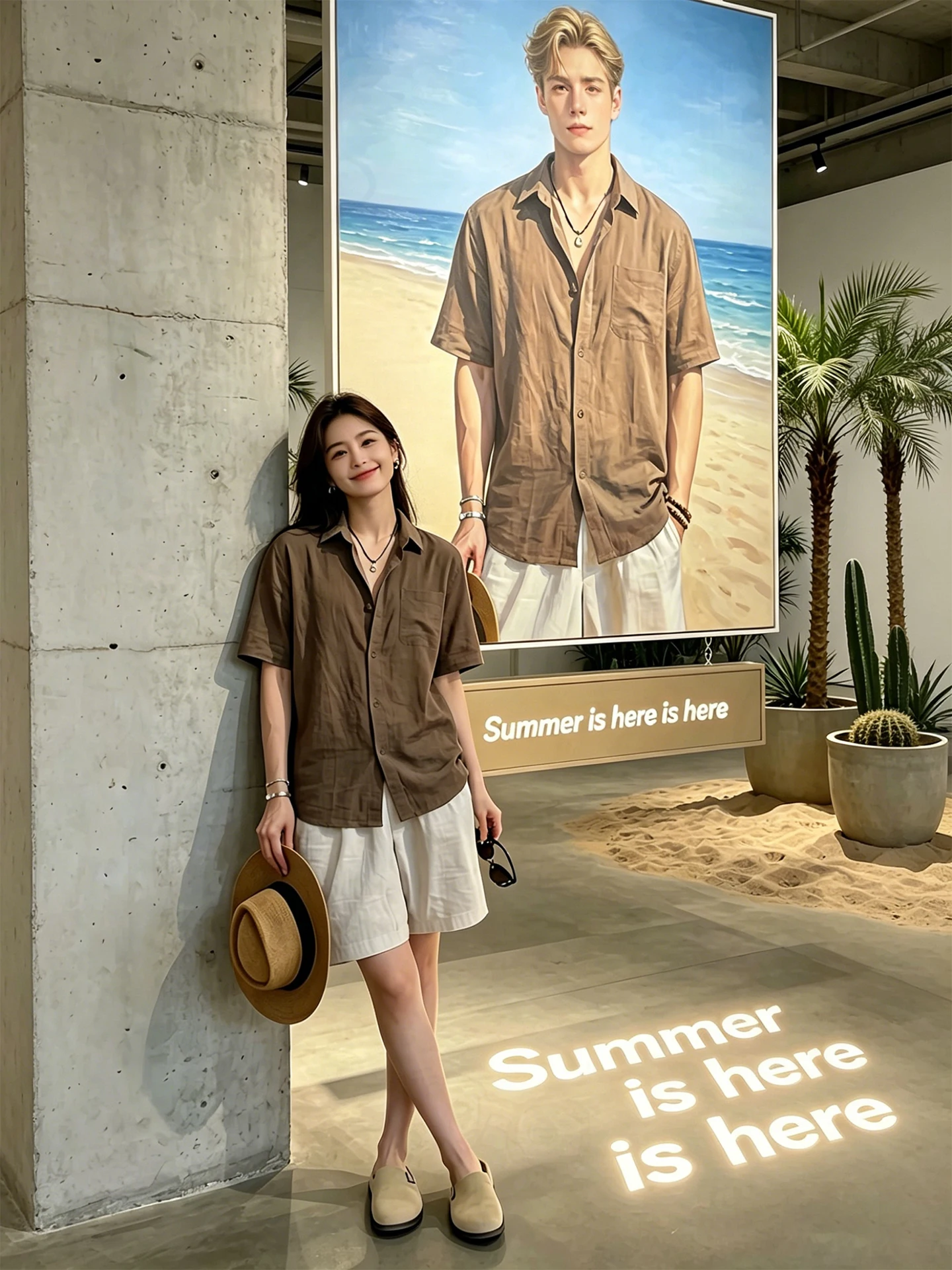 

Lightweight Linen Short Sleeve Shirt Men's Summer Beachwear Sun Protection Casual Style Breathable Outerwear for Beachside
