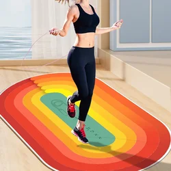 Skipping Rope Yoga Mat, Rainbow, Sports, Home, Shock-Absorbing, Floor Mats, Fitness, Non-Slip Carpet, Thickened, Silent