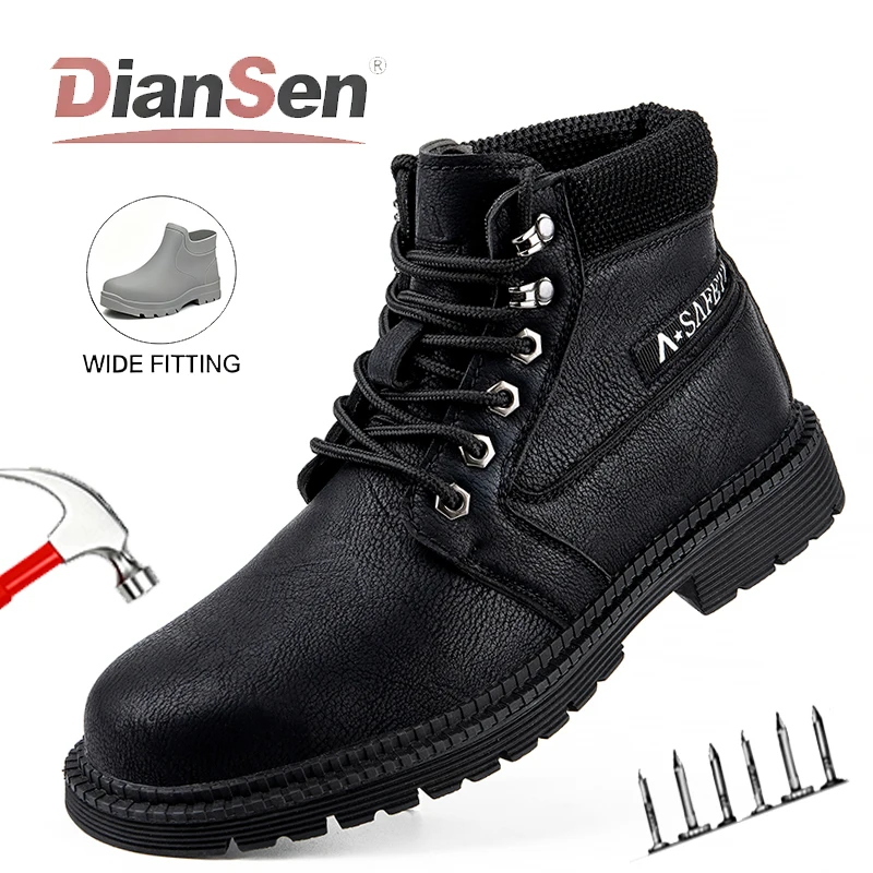 

Men's Safety Shoes Steel Toe Work Boots Anti-Smash Anti-Puncture Anti-Drop Safety Shoes Waterproof Non Slip Protective Boots